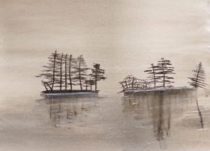 Extrait de peinture à l'huile, l'écorce