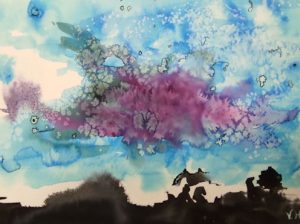 Peindre la nature acrylique, le parc aux arbres 